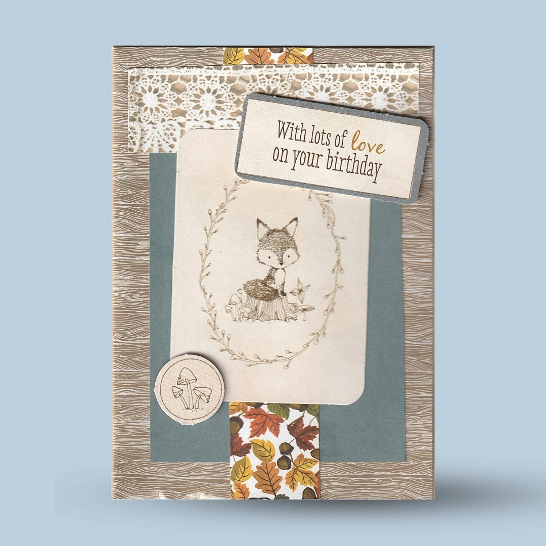 Greeting card A6: Autumn, "With lots of love..."
