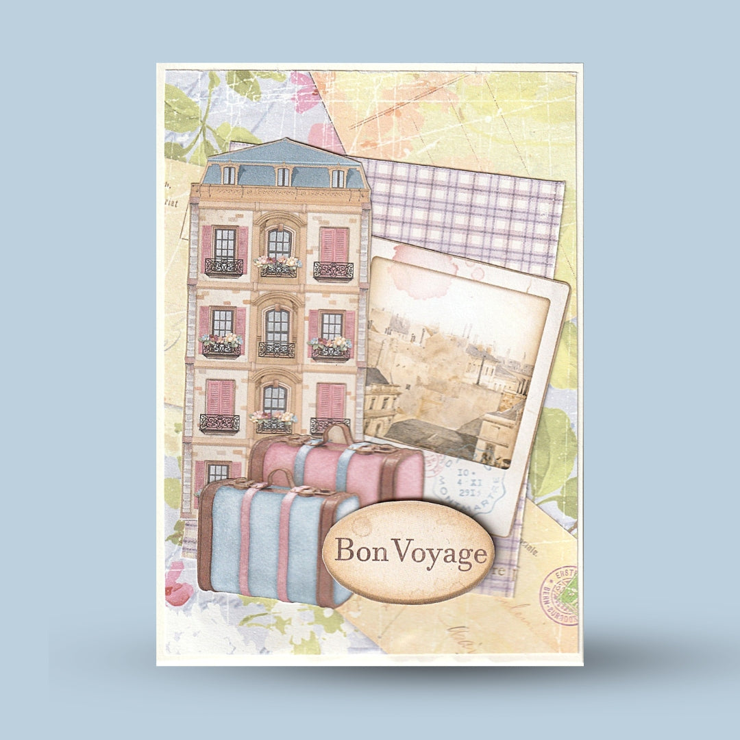 A6 greeting card: "Bon Voyage"