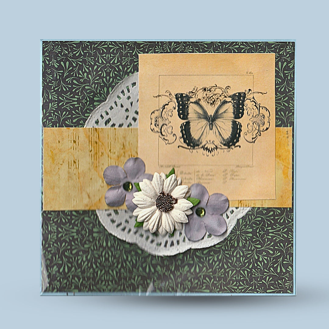 Greeting card 15x15: Summer, butterfly
