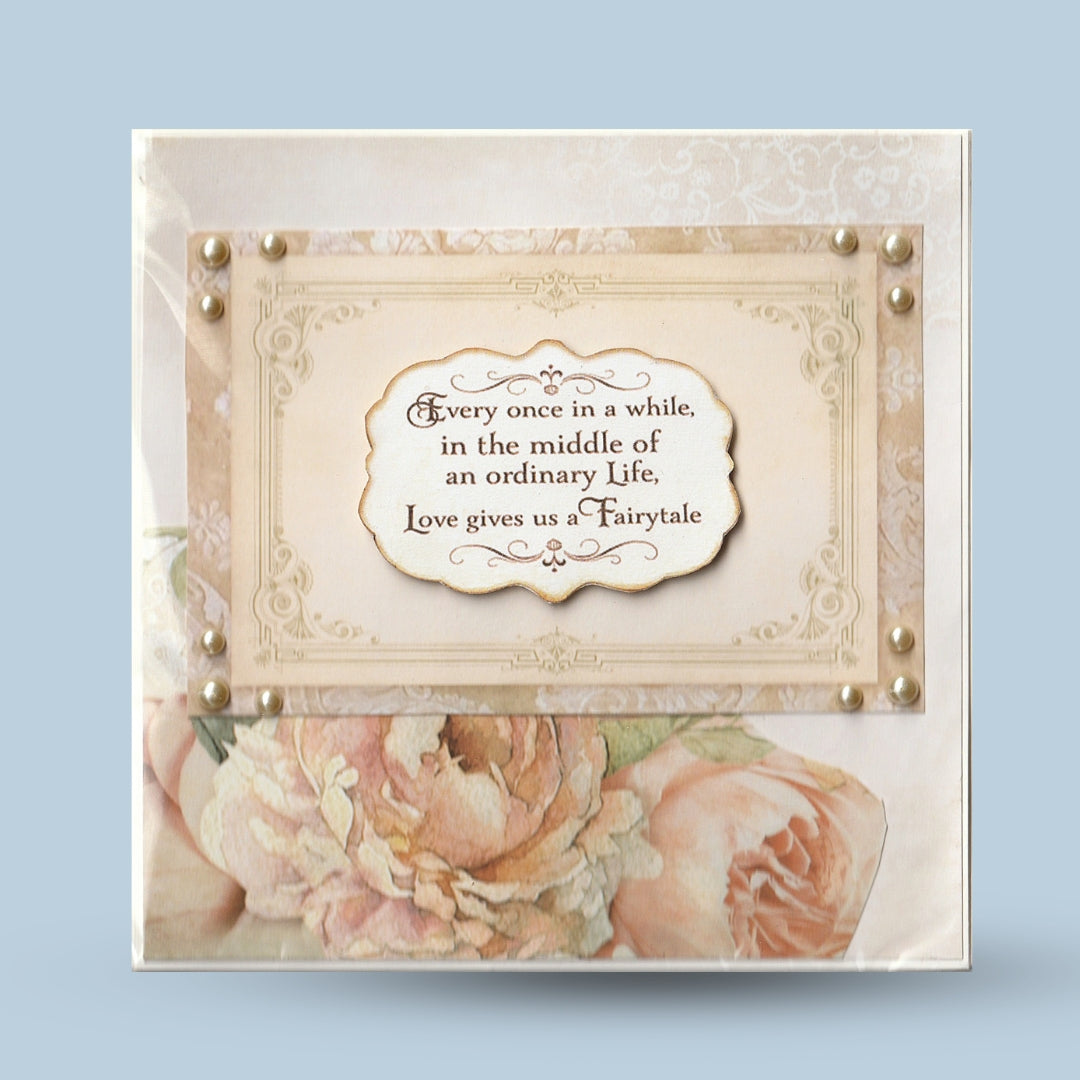 Greeting card 15x15: Pink, flowers