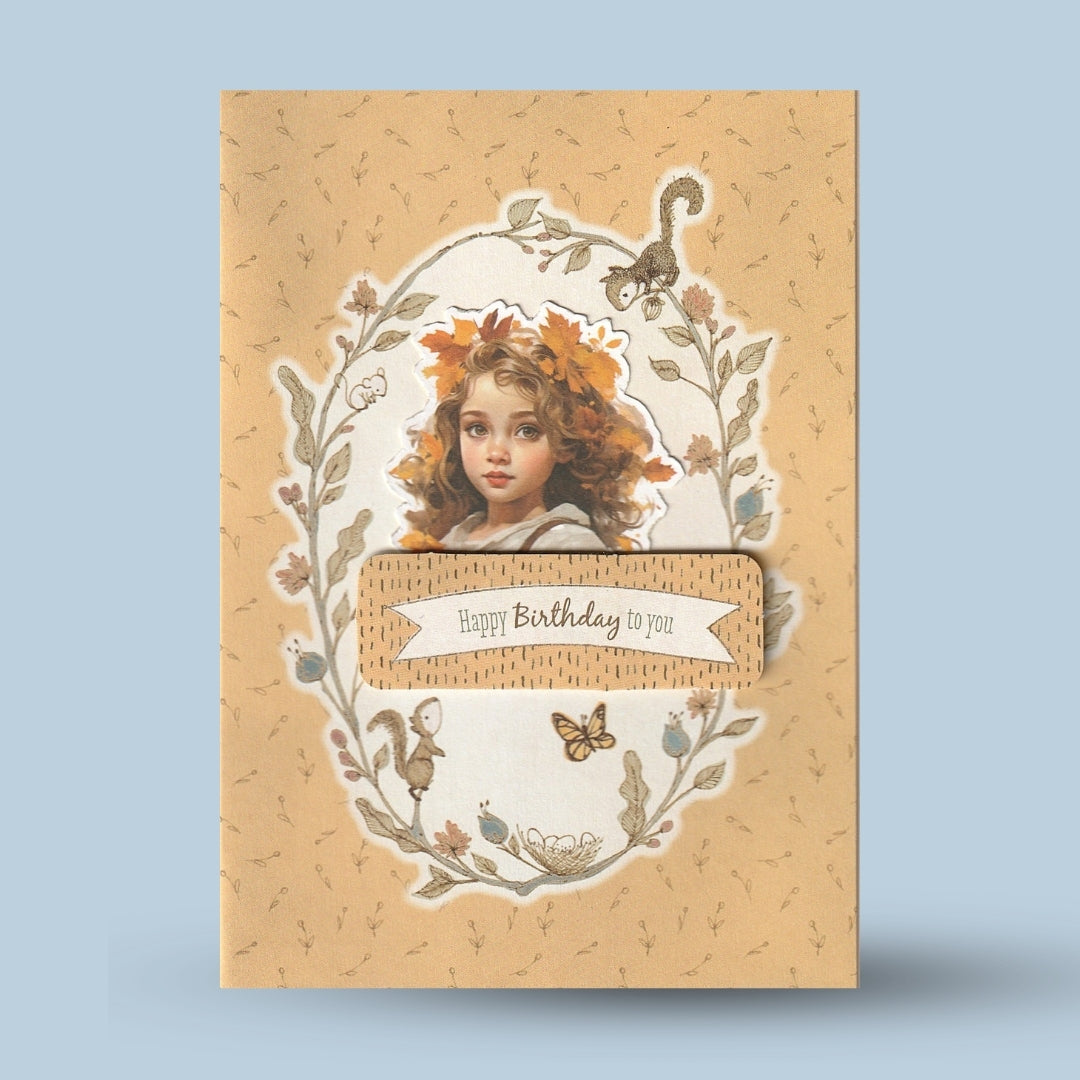 Greeting card A6: Autumn, "Happy birthday to you"