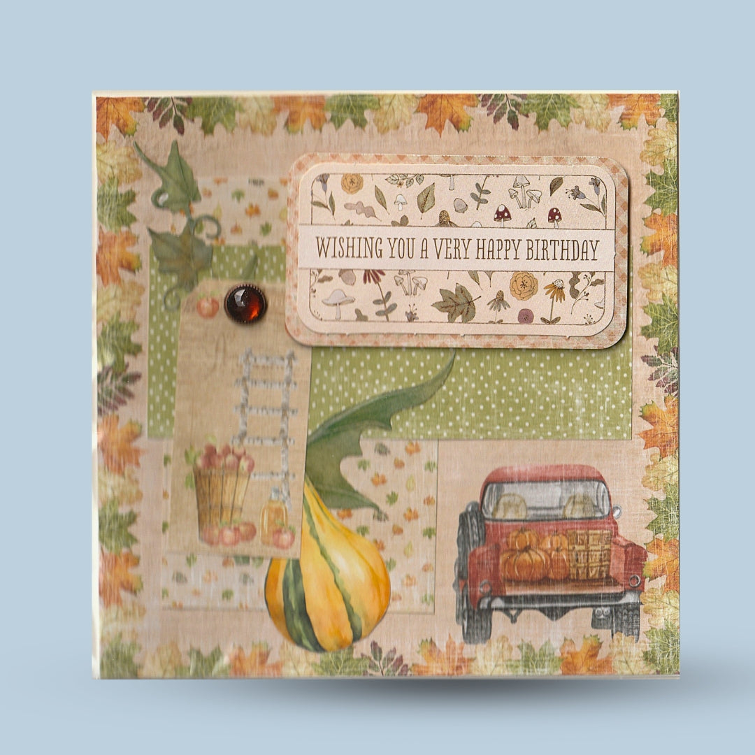 Greeting card 15x15: "Wishing you a...", autumn