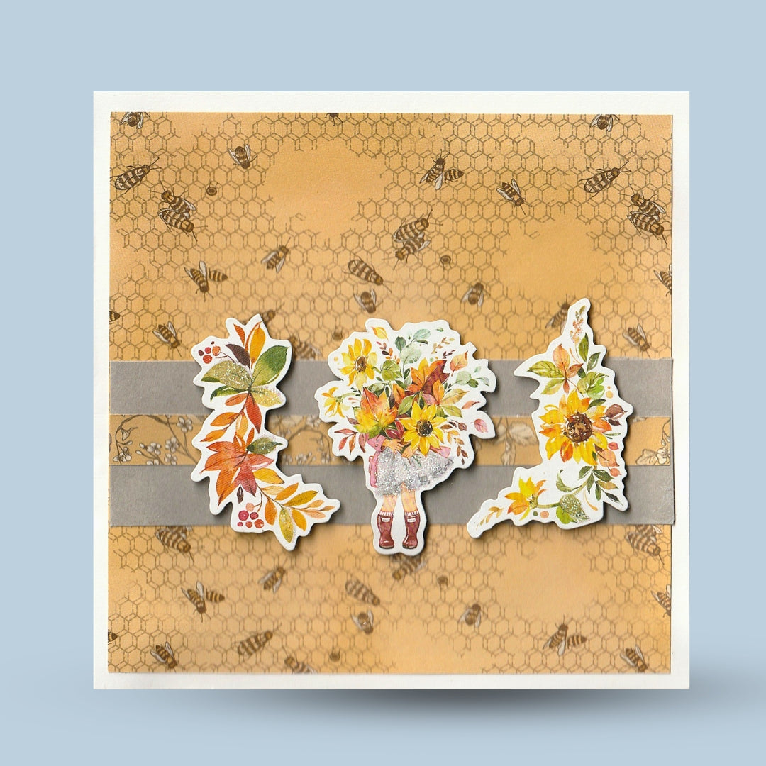 Greeting card 15x15: Autumn, flowers