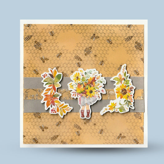 Greeting card 15x15: Autumn, flowers