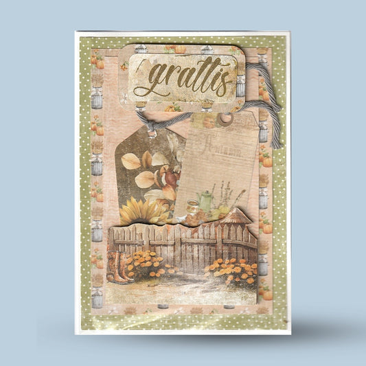Greeting card A6: "Congratulations", fence