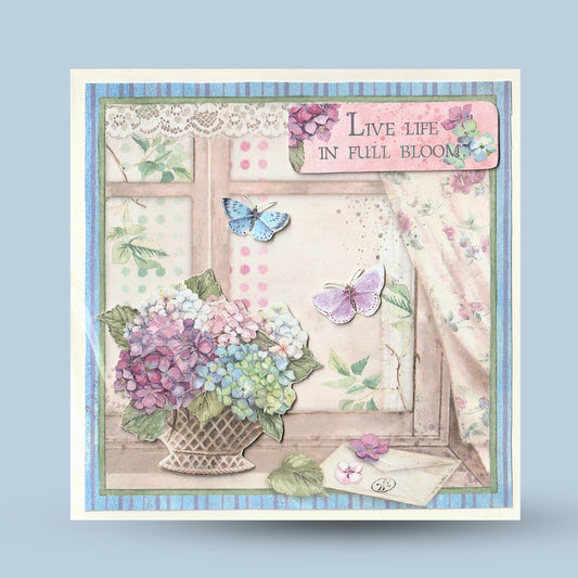 Greeting card 15x15: Summer, window