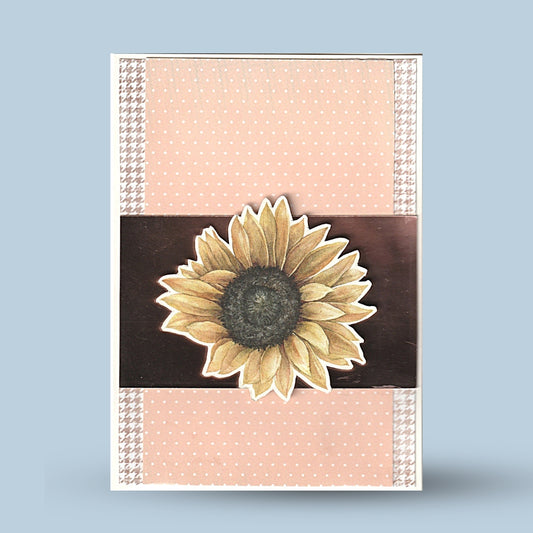 Greeting card A6: Pink, sunflower