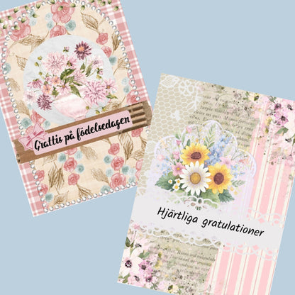 Utskrivningsbara grattulationskort rosa