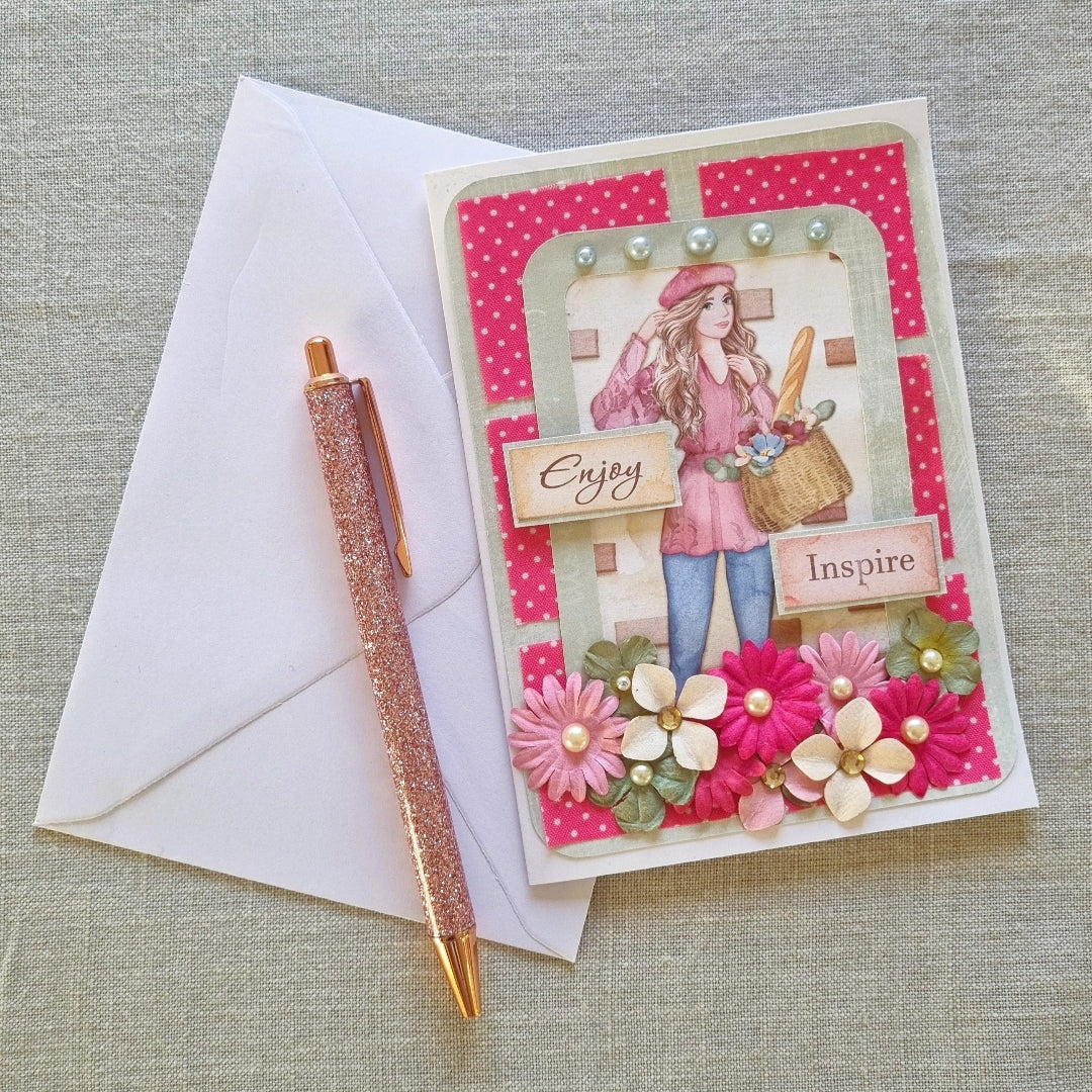Gratulationskort A6: "Enjoy, Inspire"