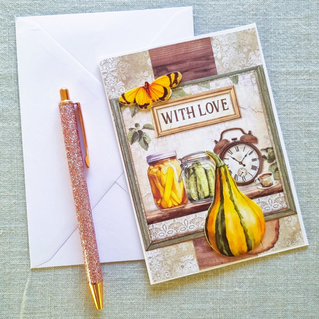 Gratulationskort A6: Höst, "With love"