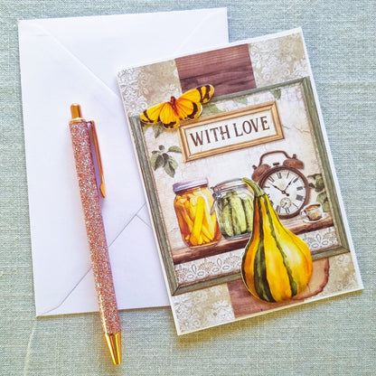 Gratulationskort A6: Höst, "With love"