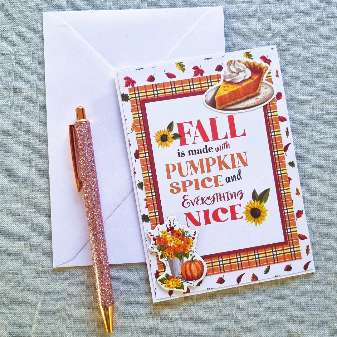 Gratulationskort A6: Höst, "Pumpkinspice"
