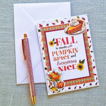 Gratulationskort A6: Höst, "Pumpkinspice"
