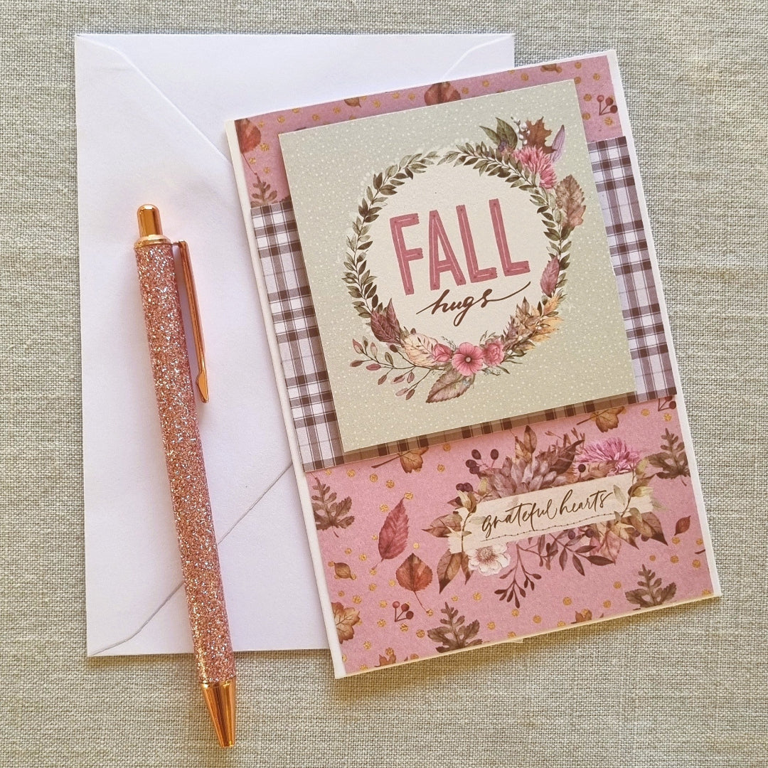 Gratulationskort A6: "Fall hugs"