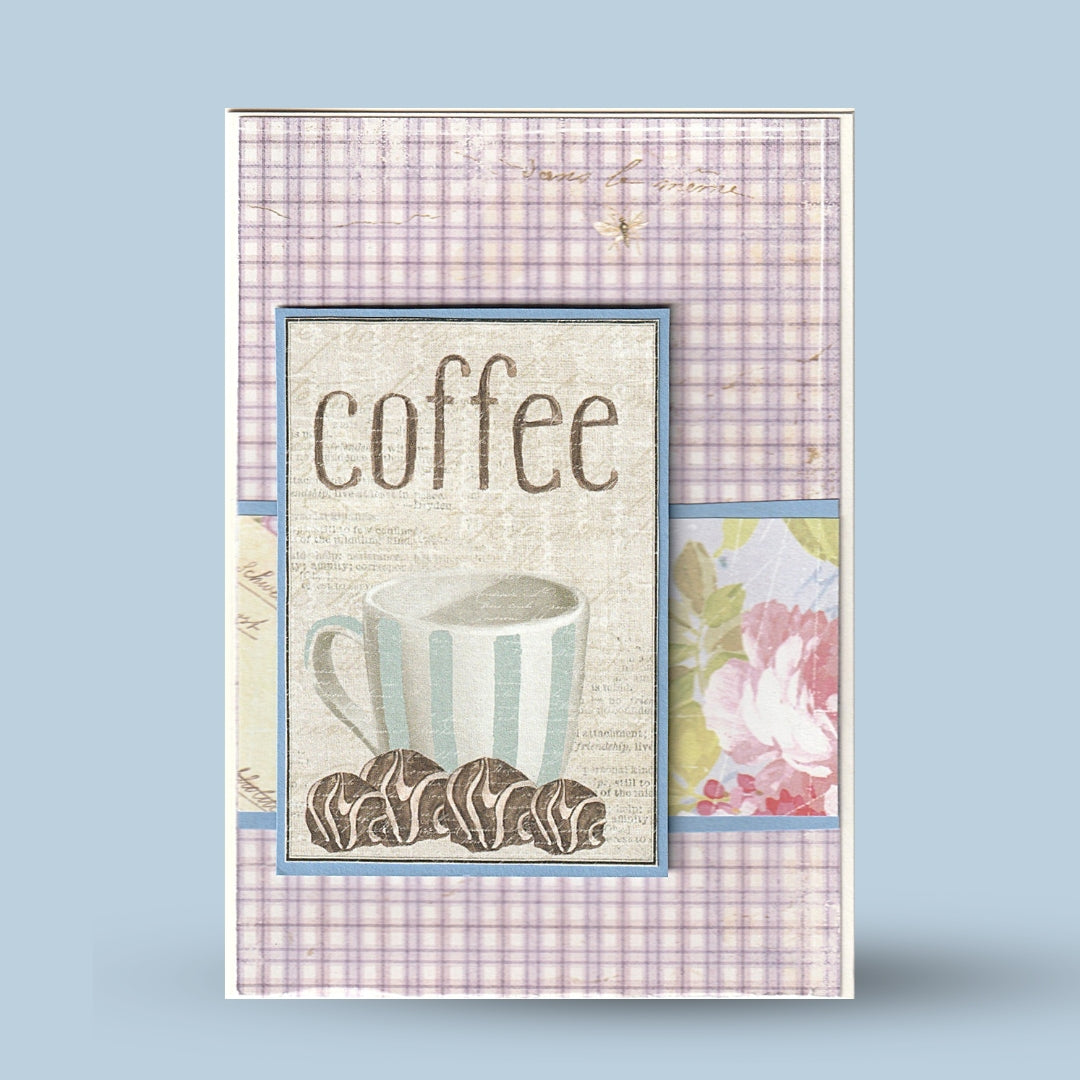 Gratulationskort A6: "Coffee", lila