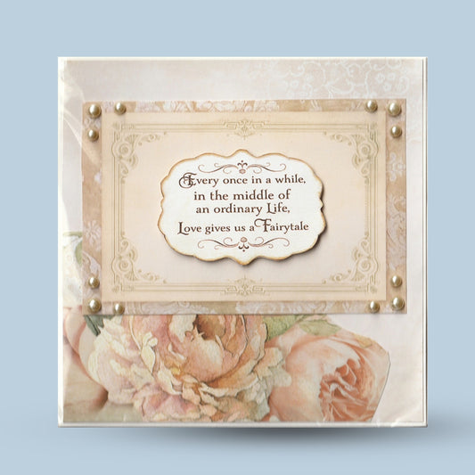 Greeting card 15x15: Pink, flowers