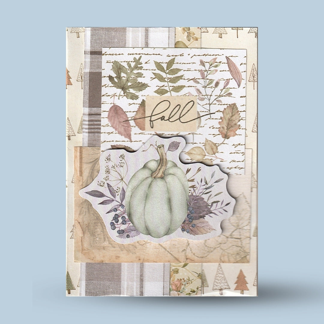 Greeting card A6: "Autumn", pumpkin