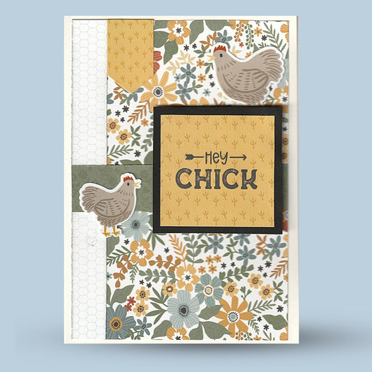 Greeting card A6: "Hey chick"