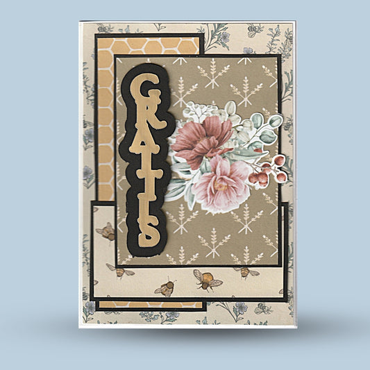A6 Congratulations card: Congratulations, flower