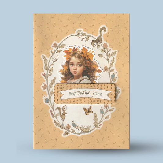 Greeting card A6: Autumn, "Happy birthday to you"