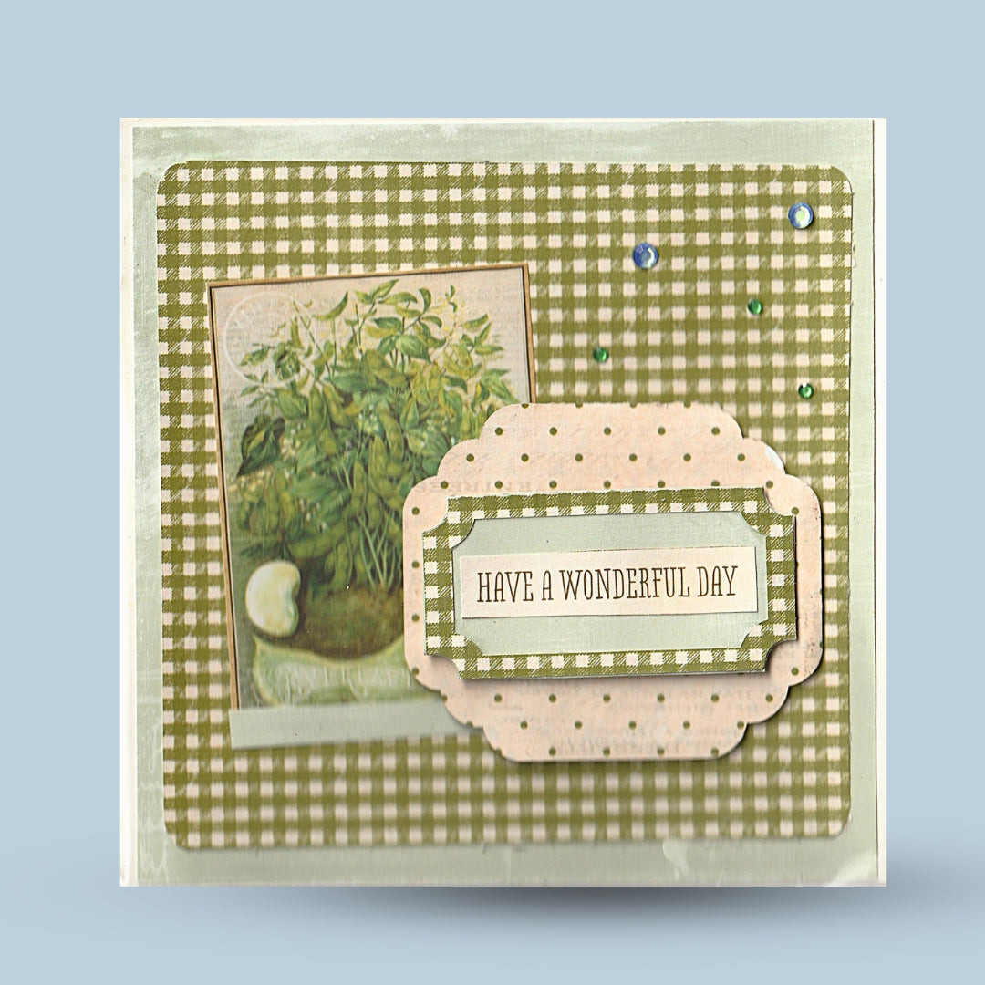 Greeting card 15x15: Green, plant
