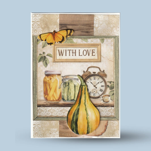 Greeting card A6: Autumn, "With love"