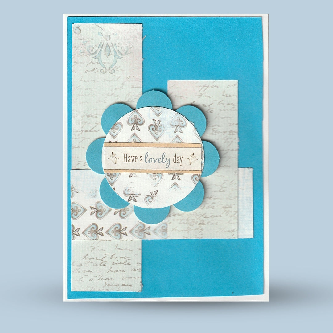 Greeting card A6: "Have a lovely day", blue
