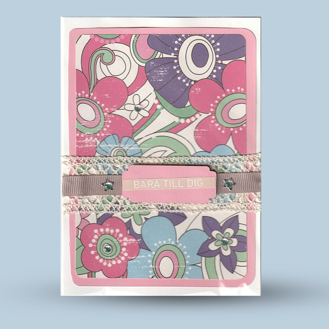 Greeting card A6: "Just for you", pink
