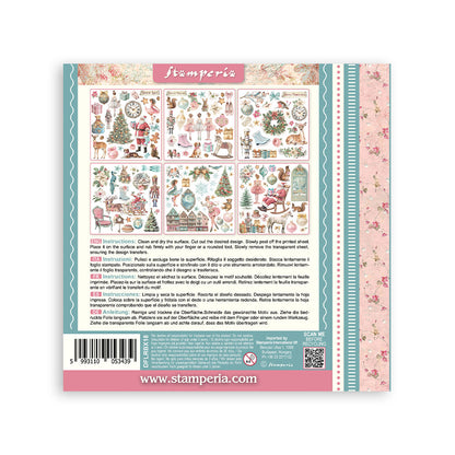 Printed Decorative Rub on kit for Art and Craft cm 15,5x15,5 - Winter Magic