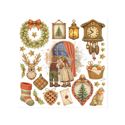 Printed Decorative Rub on kit for Art and Craft cm 15,5x15,5 - Silent Night