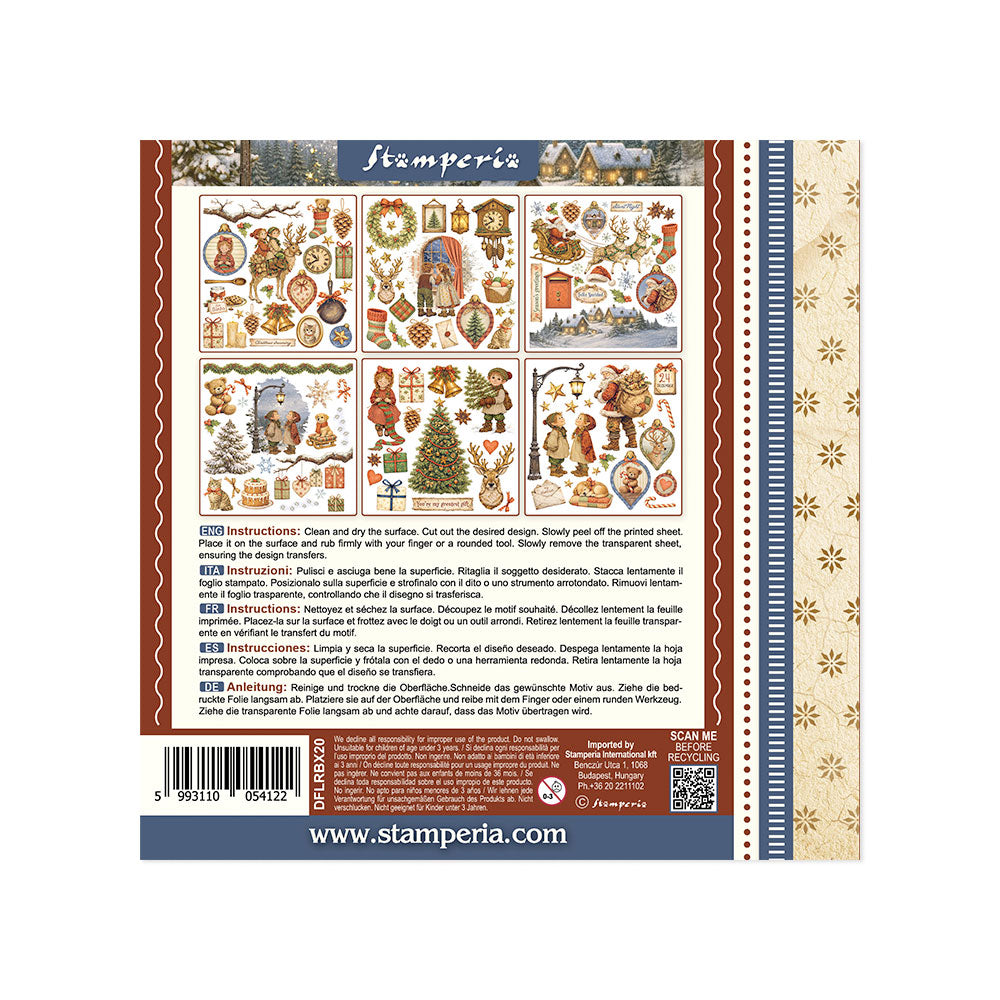 Printed Decorative Rub on kit for Art and Craft cm 15,5x15,5 - Silent Night