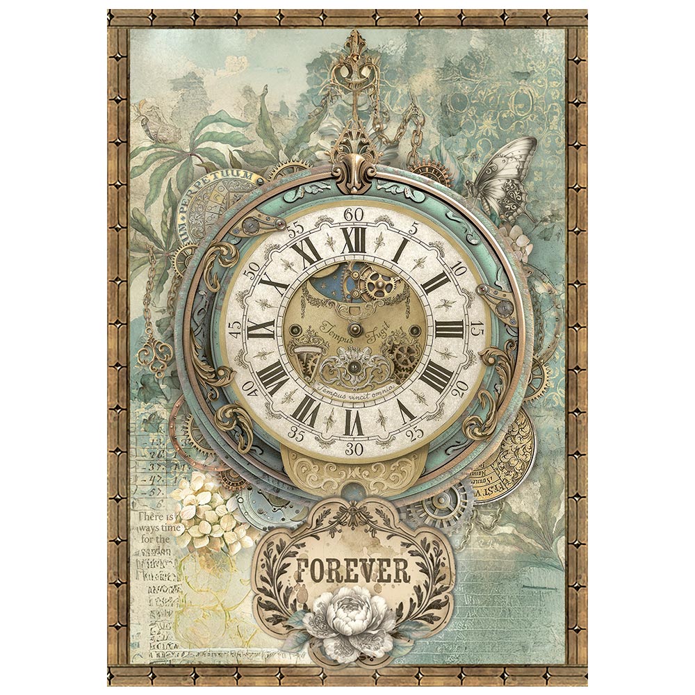 Printed Mini Rice paper A6 8 sheets for Art and Craft - Gardens of Time