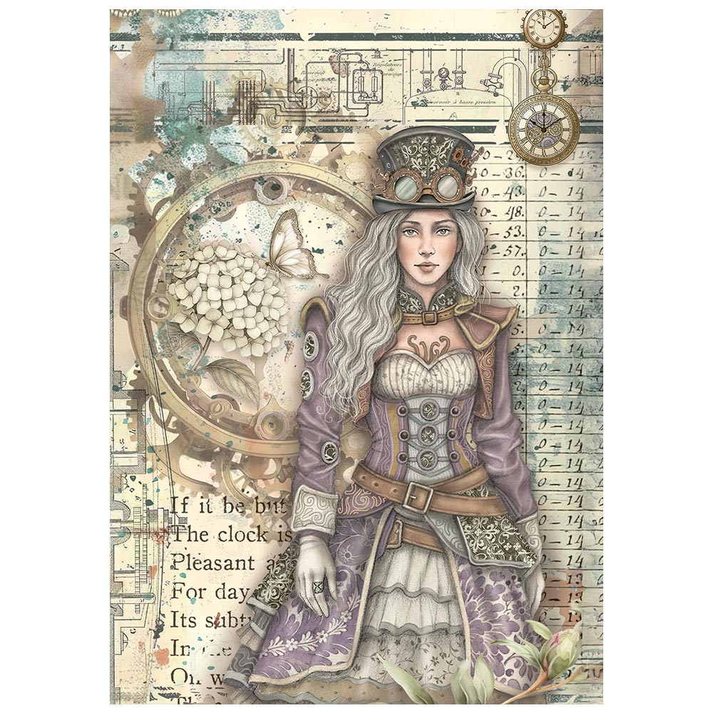 Printed Mini Rice paper A6 8 sheets for Art and Craft - Gardens of Time