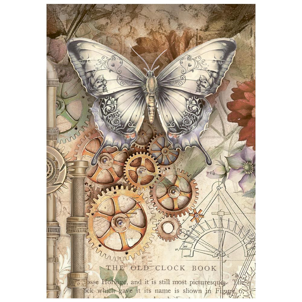 Printed Mini Rice paper A6 8 sheets for Art and Craft - Gardens of Time