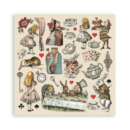 8”x8” (20.3x20.3 cm) Paper Pad 10 double sided printed sheets - Alice