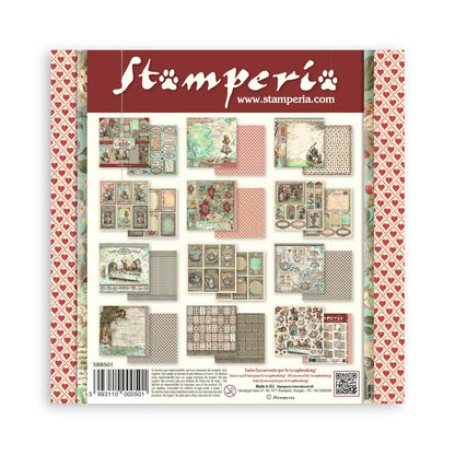 8”x8” (20.3x20.3 cm) Paper Pad 10 double sided printed sheets - Alice