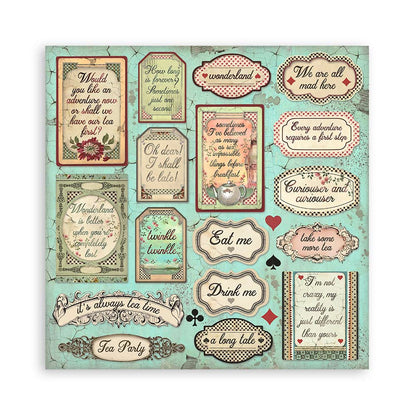 8”x8” (20.3x20.3 cm) Paper Pad 10 double sided printed sheets - Alice