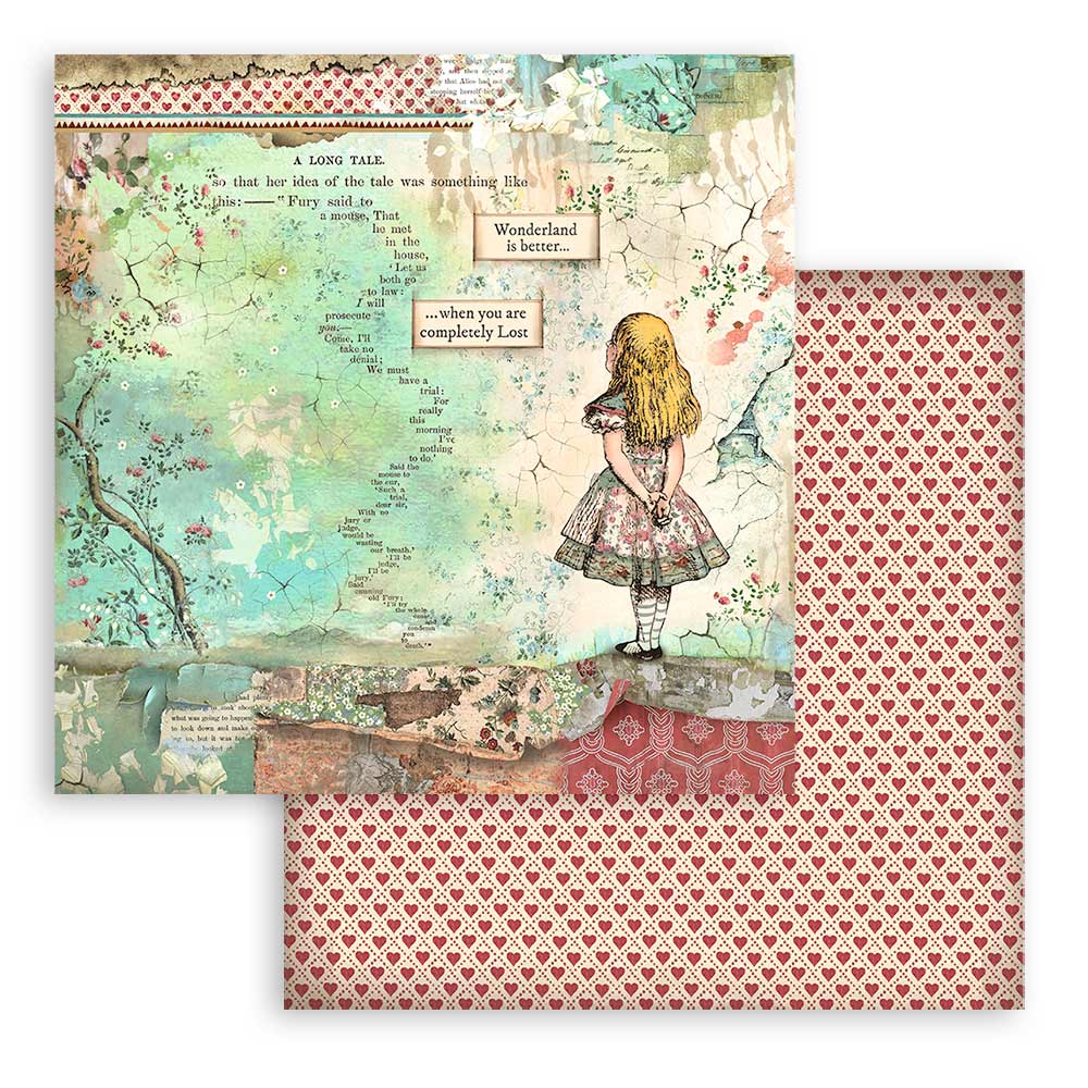 8”x8” (20.3x20.3 cm) Paper Pad 10 double sided printed sheets - Alice