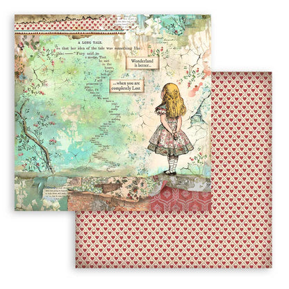 8”x8” (20.3x20.3 cm) Paper Pad 10 double sided printed sheets - Alice