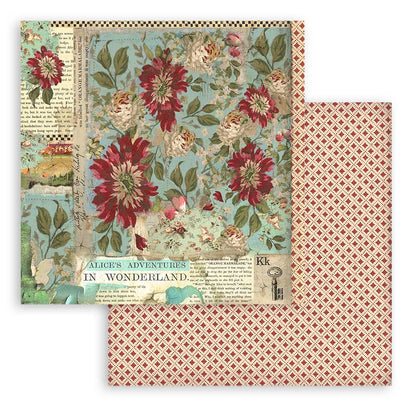 8”x8” (20.3x20.3 cm) Paper Pad 10 double sided printed sheets - Alice