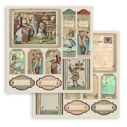 8”x8” (20.3x20.3 cm) Paper Pad 10 double sided printed sheets - Alice