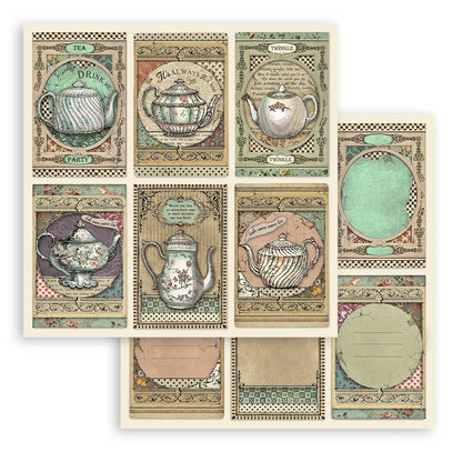 8”x8” (20.3x20.3 cm) Paper Pad 10 double sided printed sheets - Alice