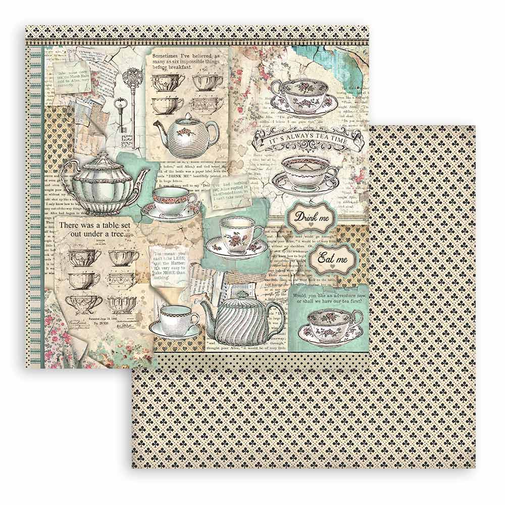 8”x8” (20.3x20.3 cm) Paper Pad 10 double sided printed sheets - Alice