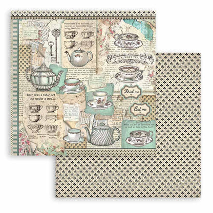 8”x8” (20.3x20.3 cm) Paper Pad 10 double sided printed sheets - Alice