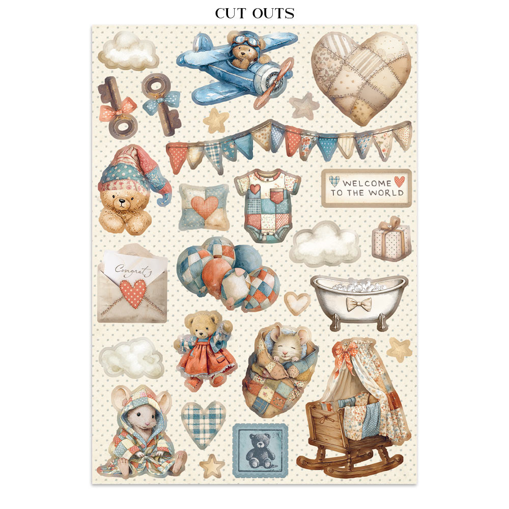 Printed Art Junk journal: stickers, cut-outs, backgrounds for Art and Craft - Baby
