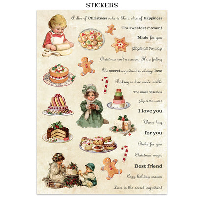 Printed Art Junk journal: stickers, cut-outs, backgrounds for Art and Craft - Classic Christmas