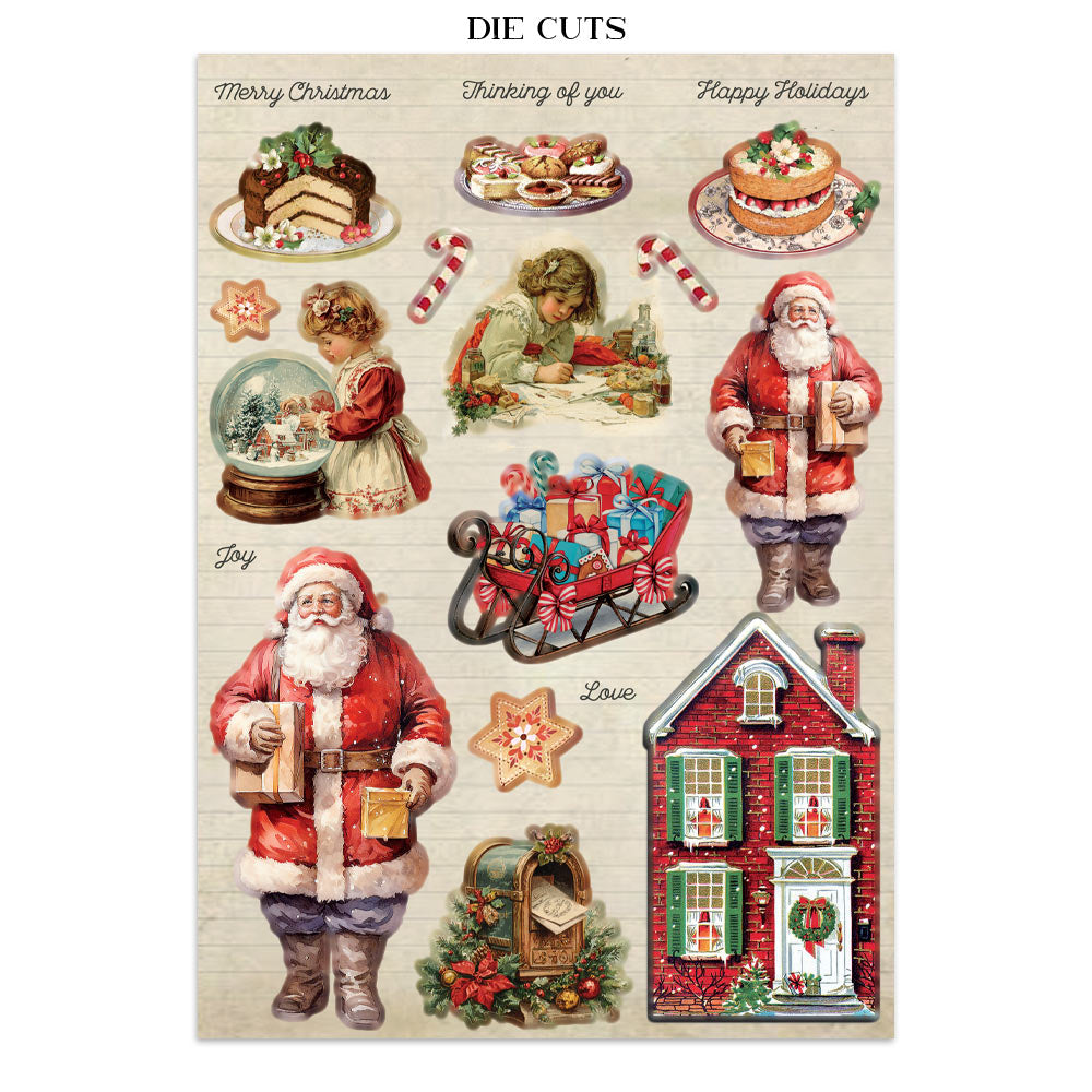 Printed Art Junk journal: stickers, cut-outs, backgrounds for Art and Craft - Classic Christmas