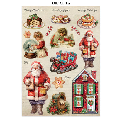 Printed Art Junk journal: stickers, cut-outs, backgrounds for Art and Craft - Classic Christmas