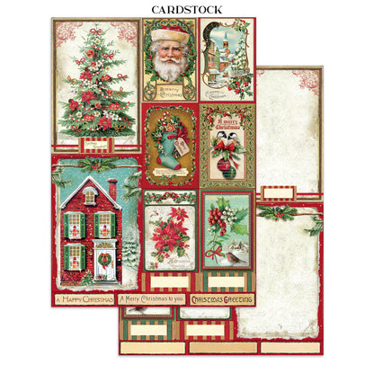 Printed Art Junk journal: stickers, cut-outs, backgrounds for Art and Craft - Classic Christmas