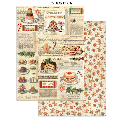 Printed Art Junk journal: stickers, cut-outs, backgrounds for Art and Craft - Classic Christmas
